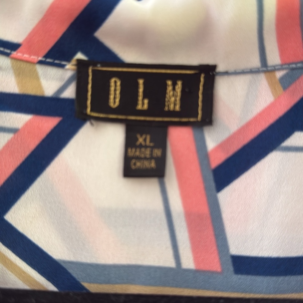 Olm Women’s Button Down Modern Print Blouse XL - Picture 3 of 9